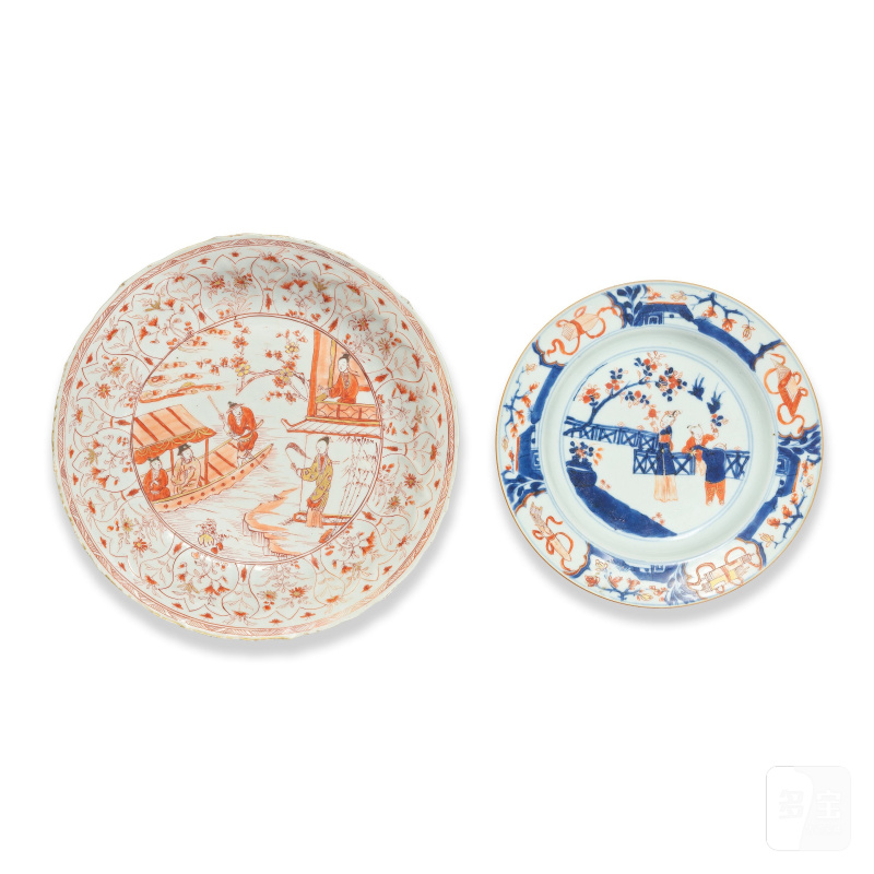 清康熙 礬紅描金盤兩件 | TWO GILT AND IRON-RED-DECORATED DISHES - 图3